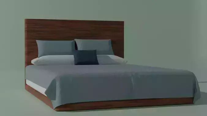 modern bed 3D model 3D model
