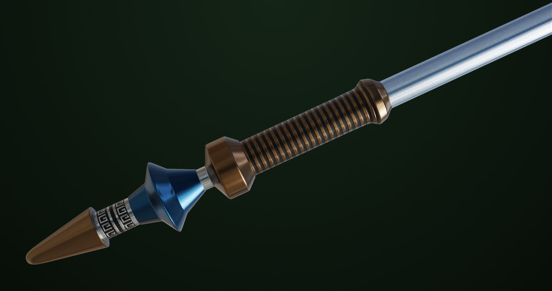 Fantasy Trident 06 All PBR Unity UE Textures Included Low-poly 3D model_15