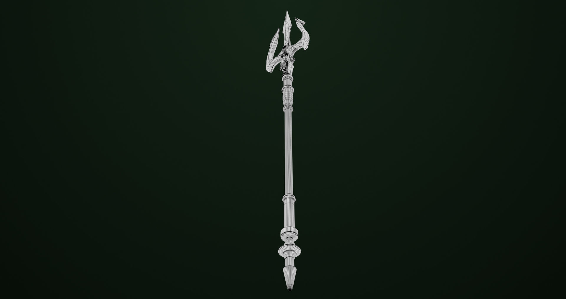 Fantasy Trident 06 All PBR Unity UE Textures Included Low-poly 3D model_17