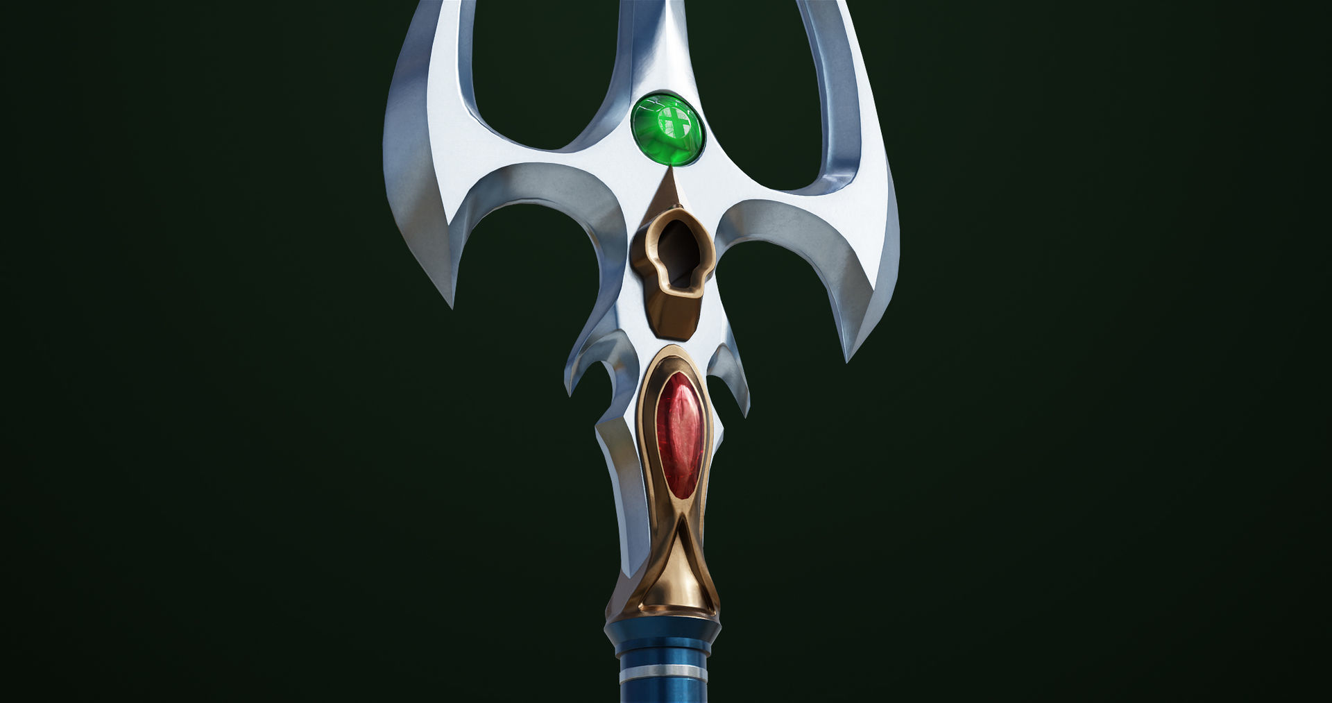 Fantasy Trident 06 All PBR Unity UE Textures Included Low-poly 3D model_12