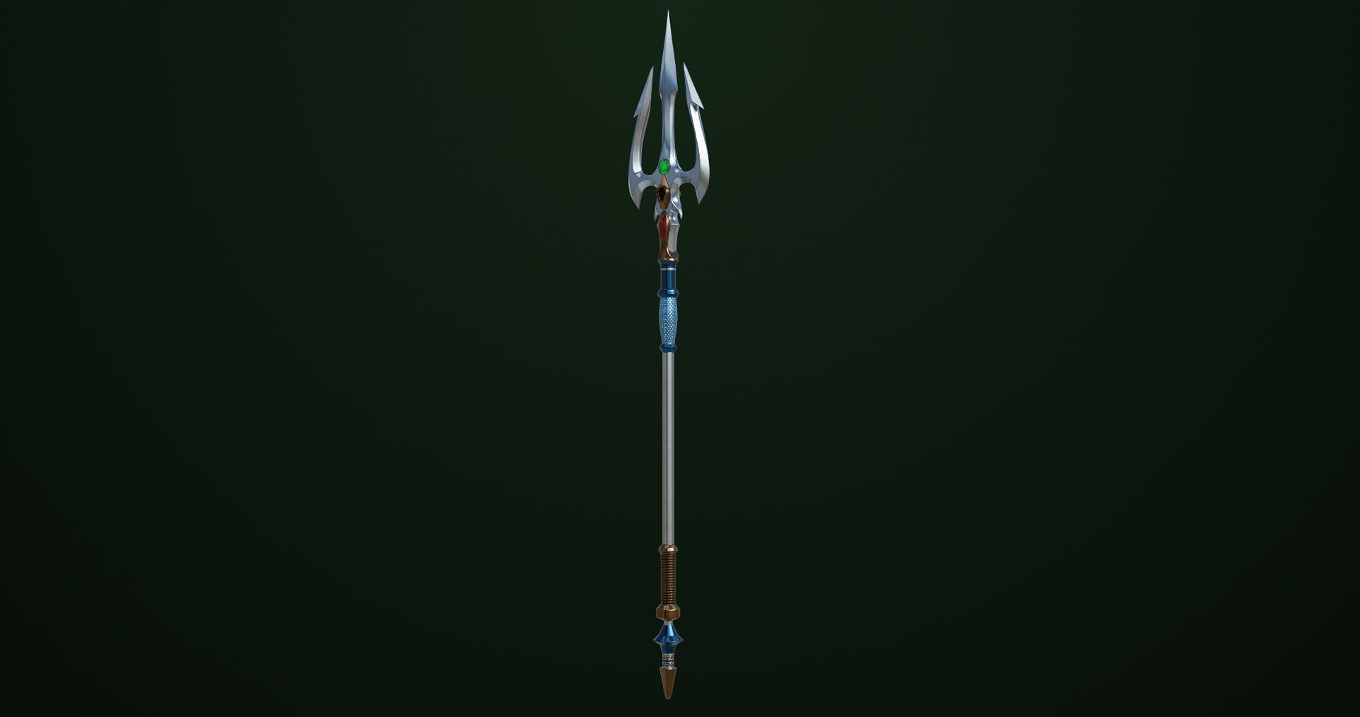 Fantasy Trident 06 All PBR Unity UE Textures Included Low-poly 3D model_7