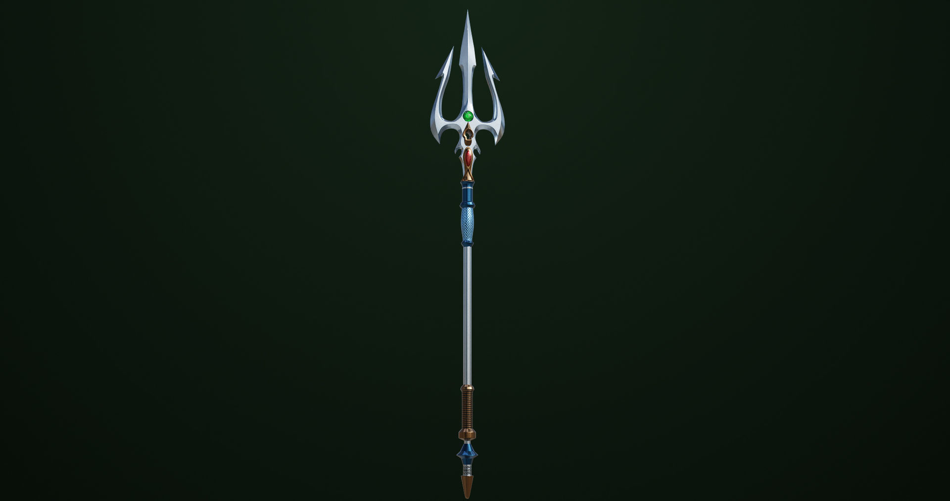 Fantasy Trident 06 All PBR Unity UE Textures Included Low-poly 3D model_8