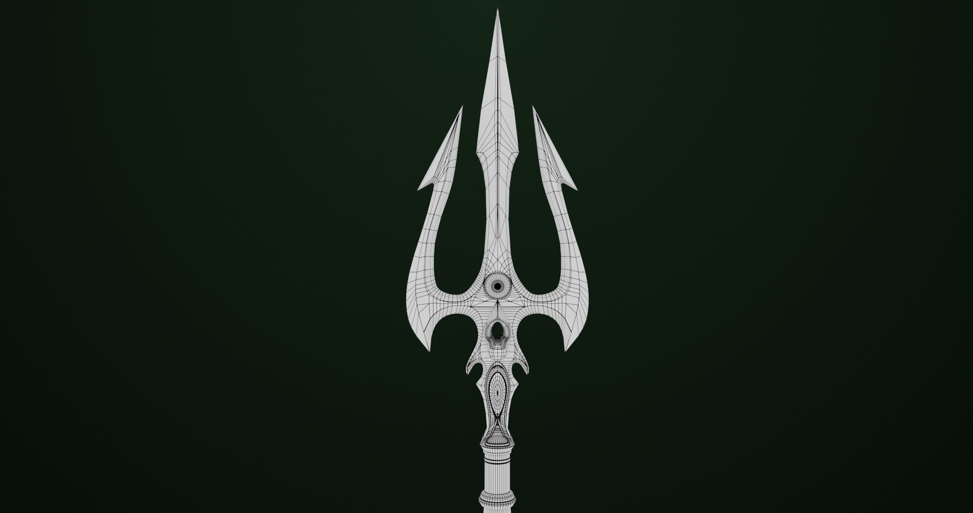 Fantasy Trident 06 All PBR Unity UE Textures Included Low-poly 3D model_27