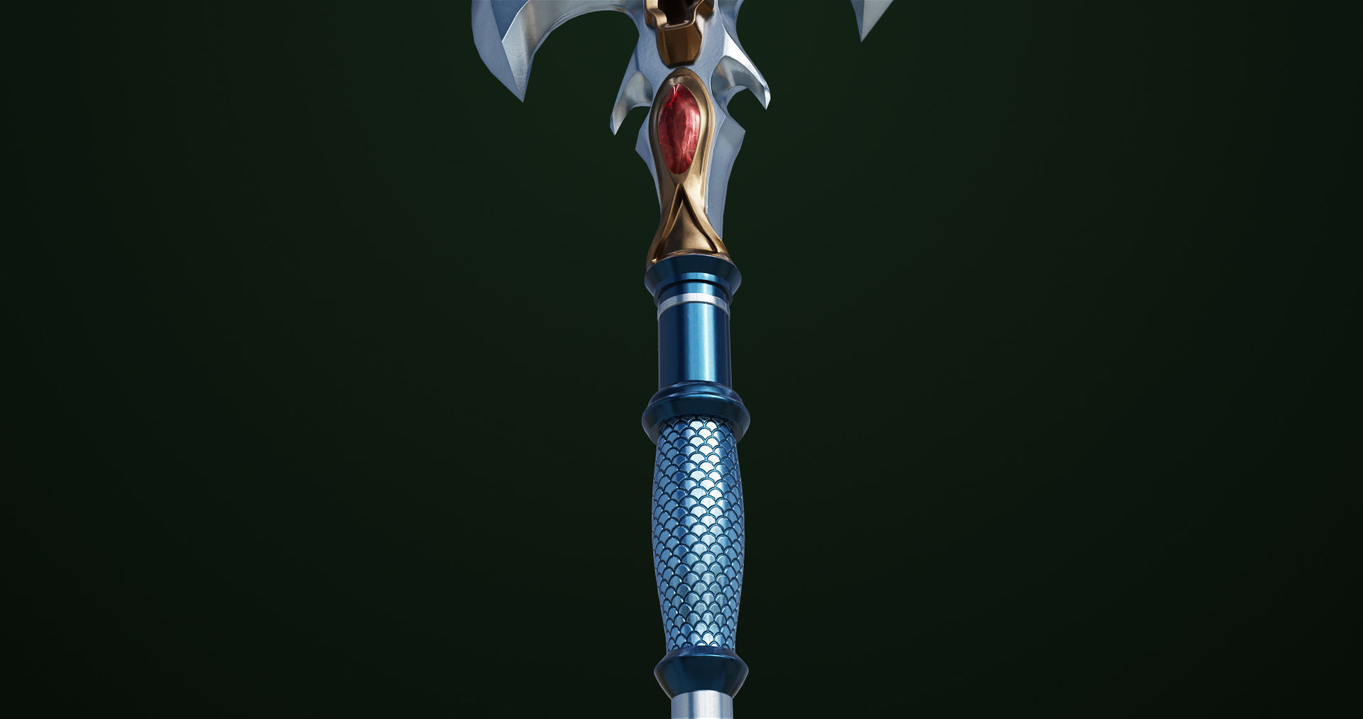 Fantasy Trident 06 All PBR Unity UE Textures Included Low-poly 3D model_13