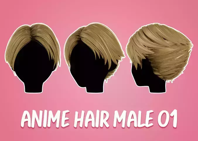 Cartoon Hair Male 01 