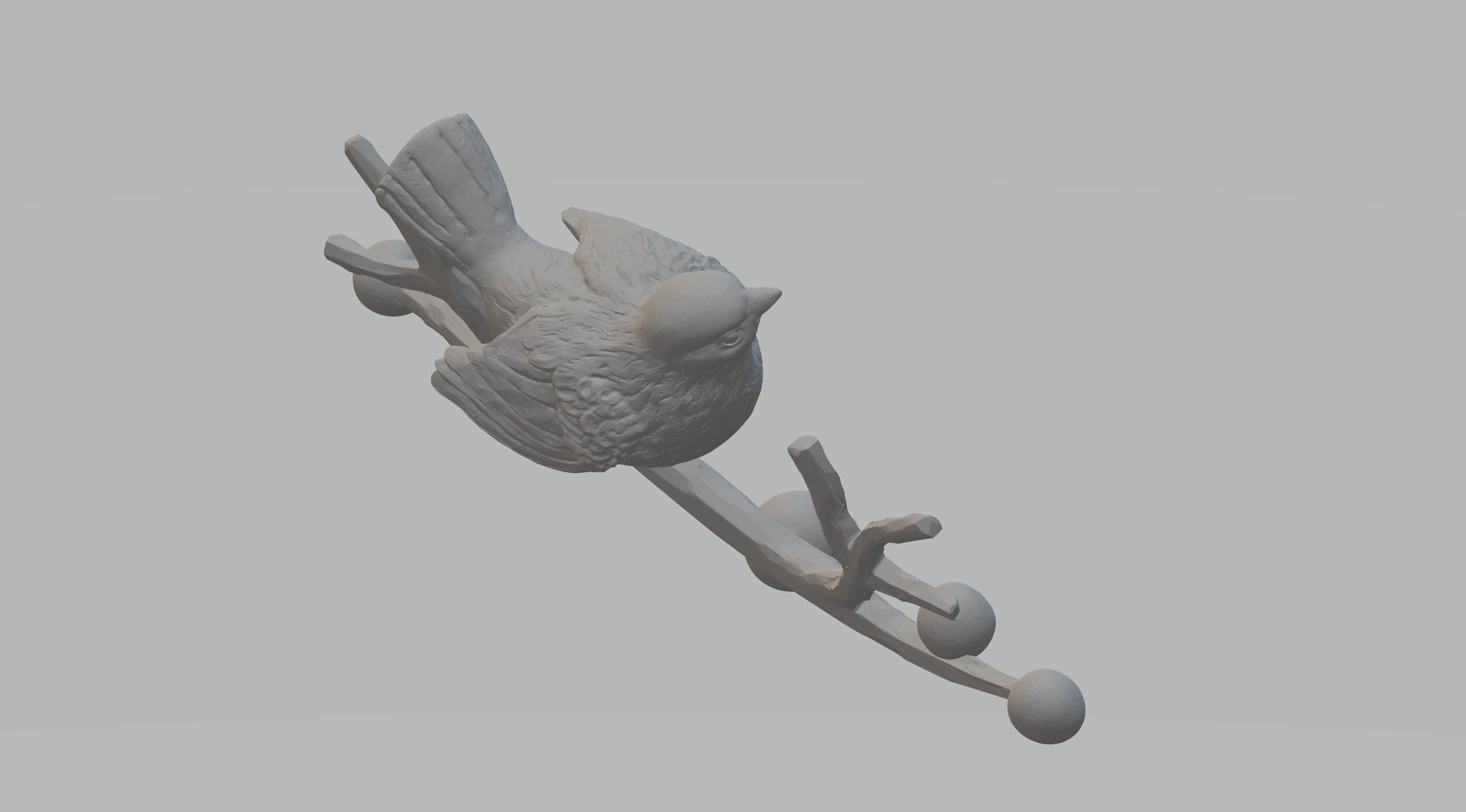 Branch Bird 3D print model_4