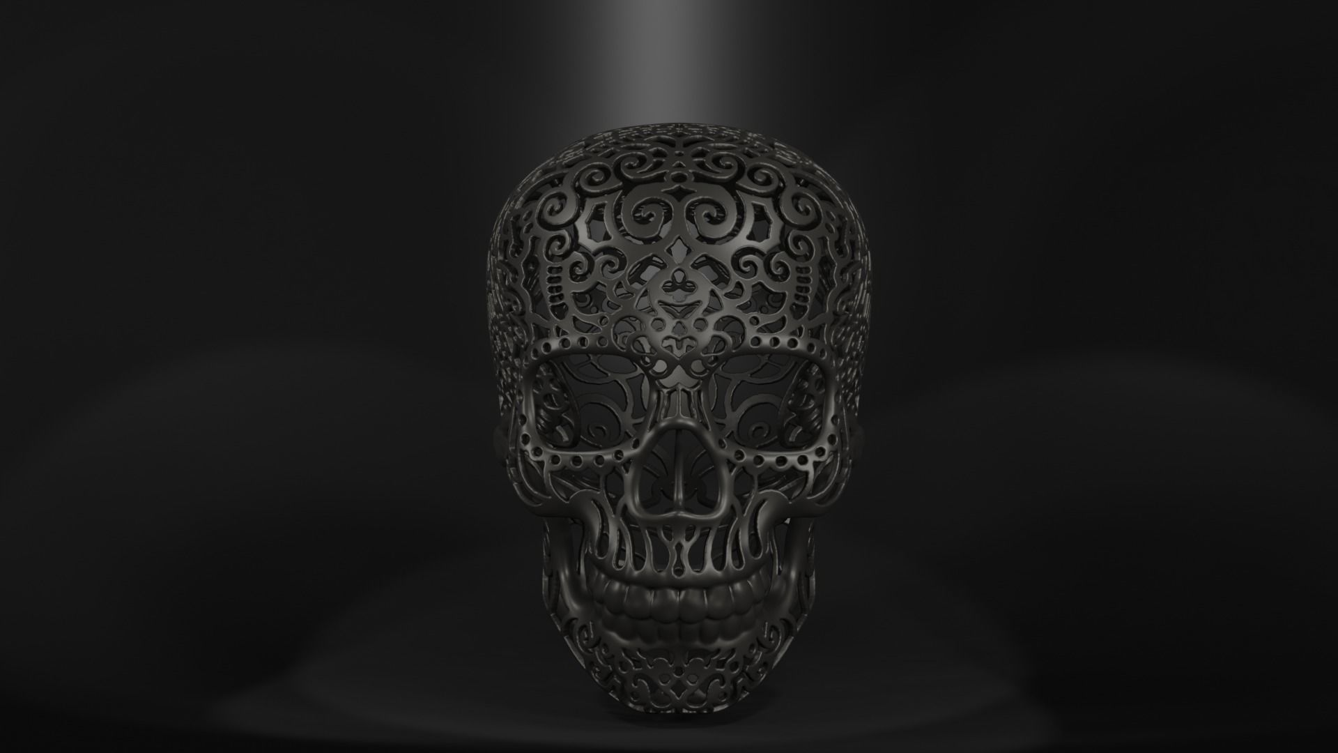 Mexican calavera wire skull 3D print model_4