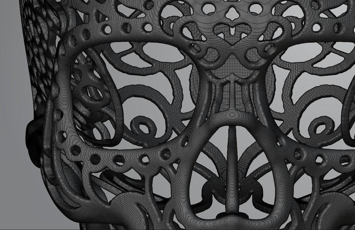 Mexican calavera wire skull 3D print model_5