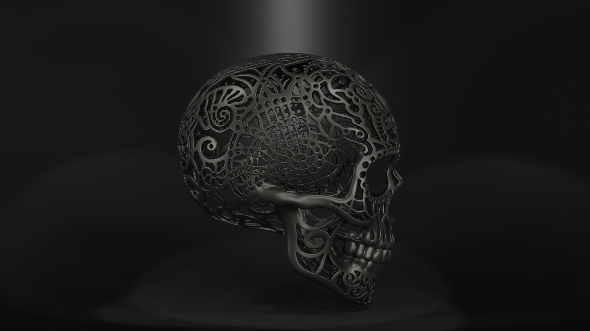 Mexican calavera wire skull 3D print model_2