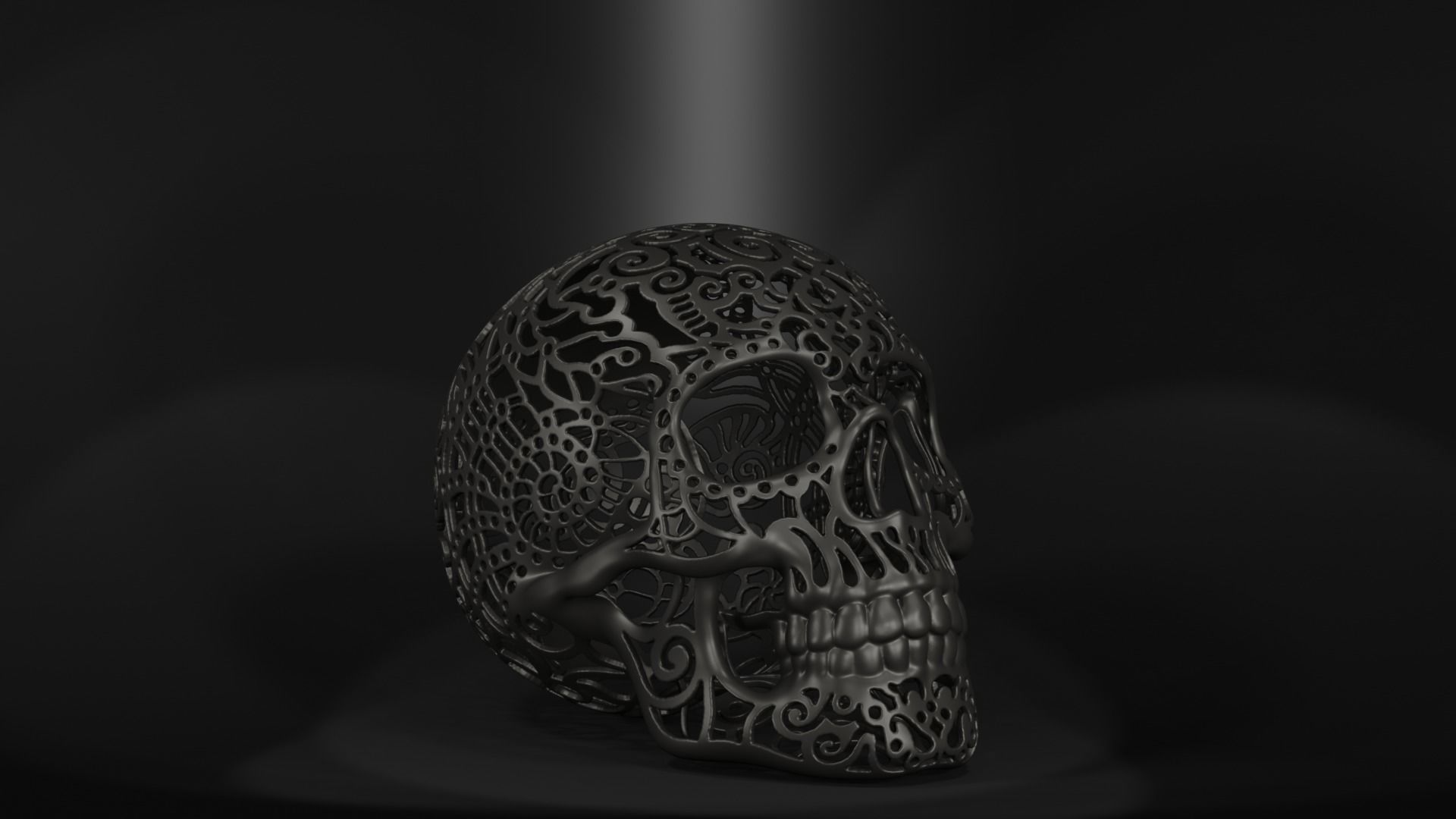 Mexican calavera wire skull 3D print model_1