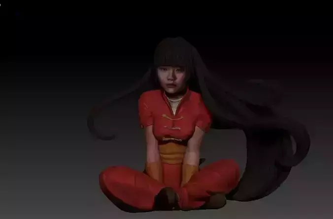 CHINESE NEW YEARS Girl Character 3D print model