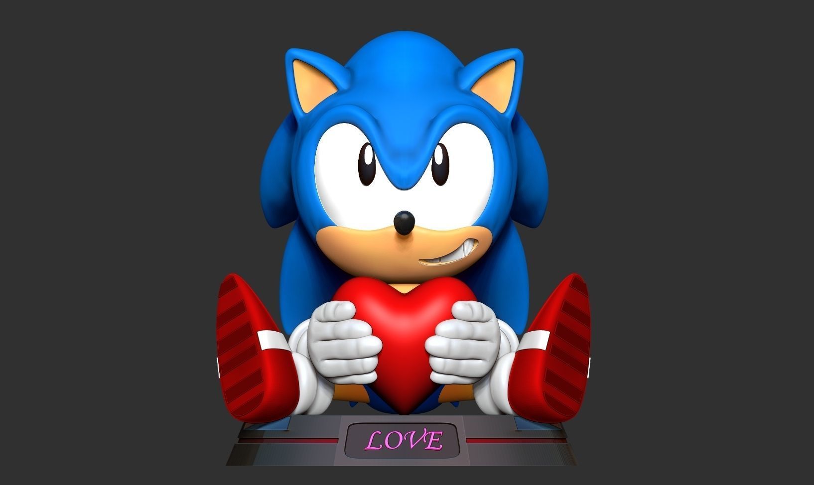 Sonic with Valentine  3D print model_8