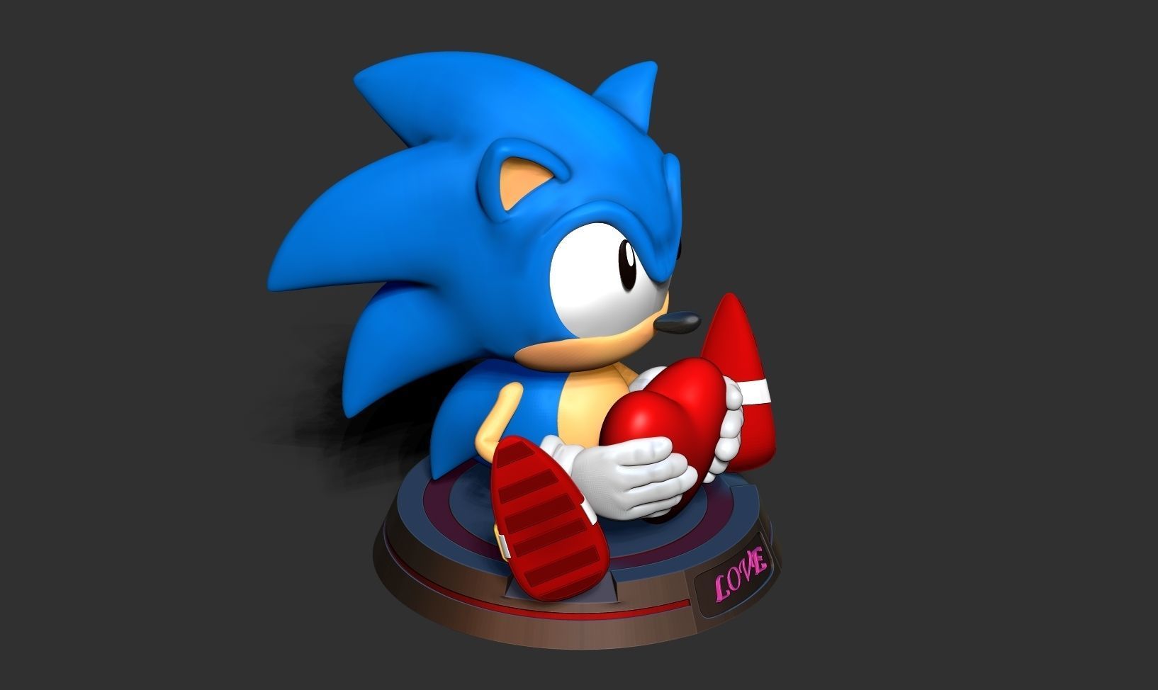 Sonic with Valentine  3D print model_15