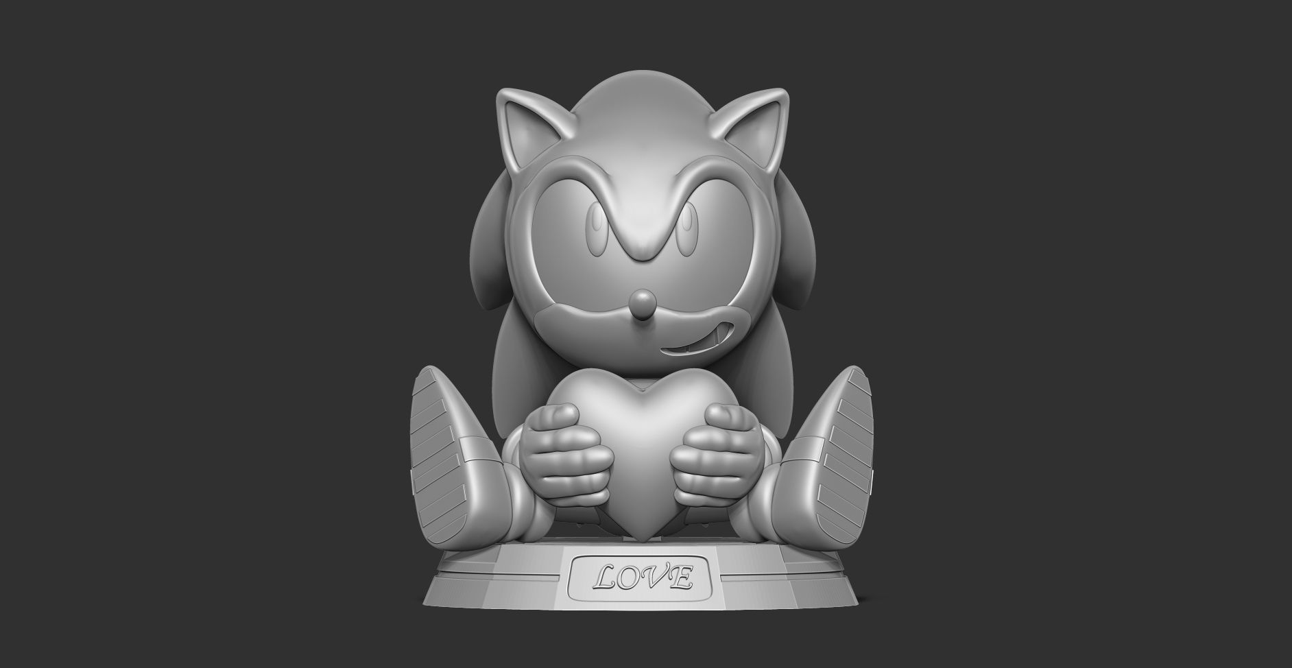Sonic with Valentine  3D print model_10