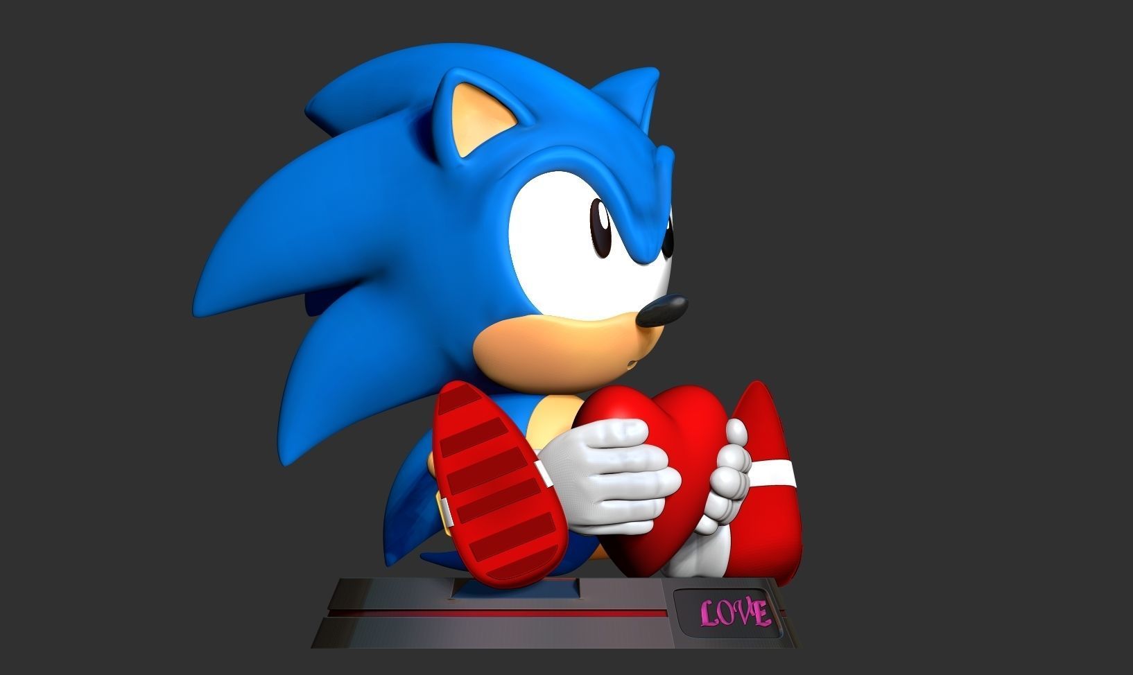 Sonic with Valentine  3D print model_13
