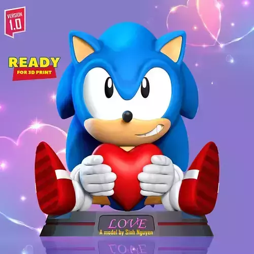 Sonic with Valentine  3D print model