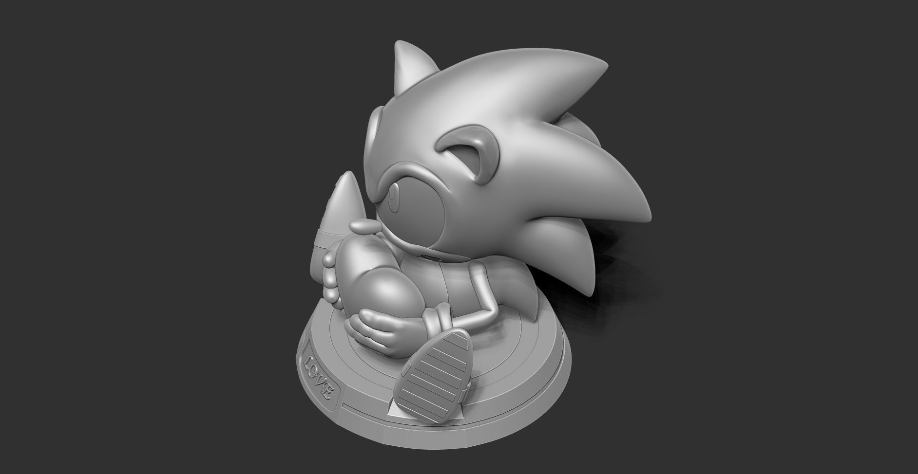 Sonic with Valentine  3D print model_18