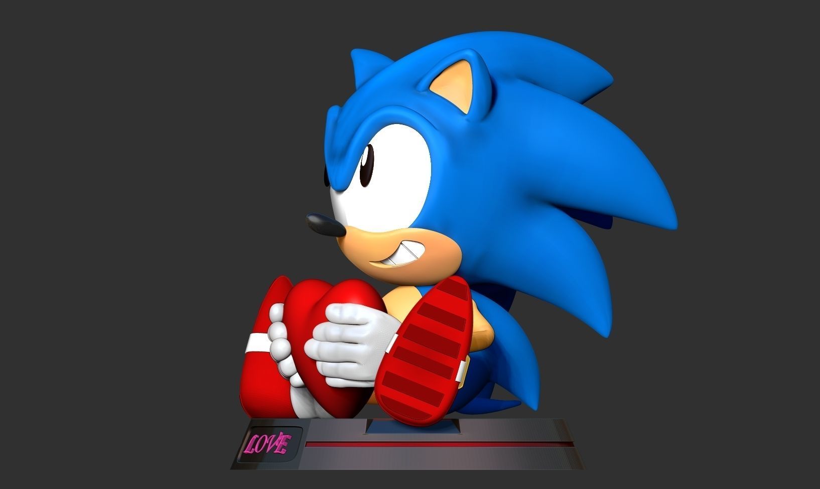 Sonic with Valentine  3D print model_11