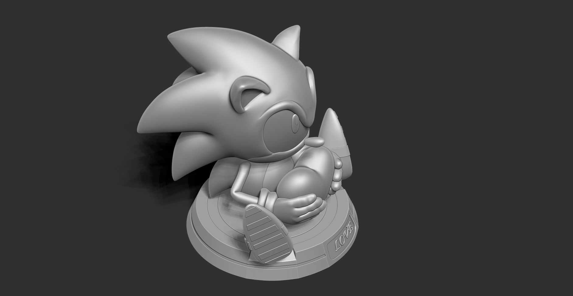Sonic with Valentine  3D print model_16