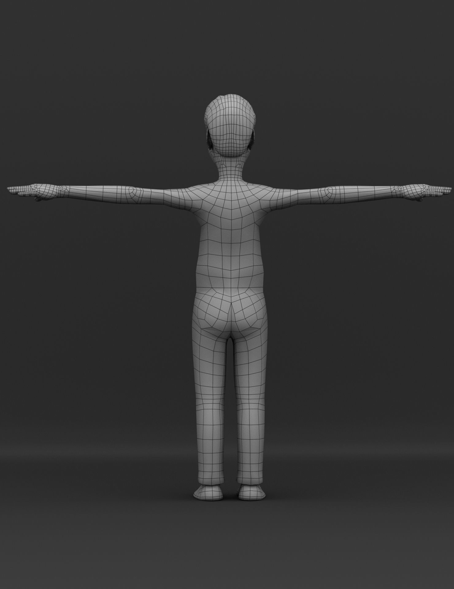 Male Body Jai Base Mesh 3D Model Low-poly 3D model Low-poly 3D model_9