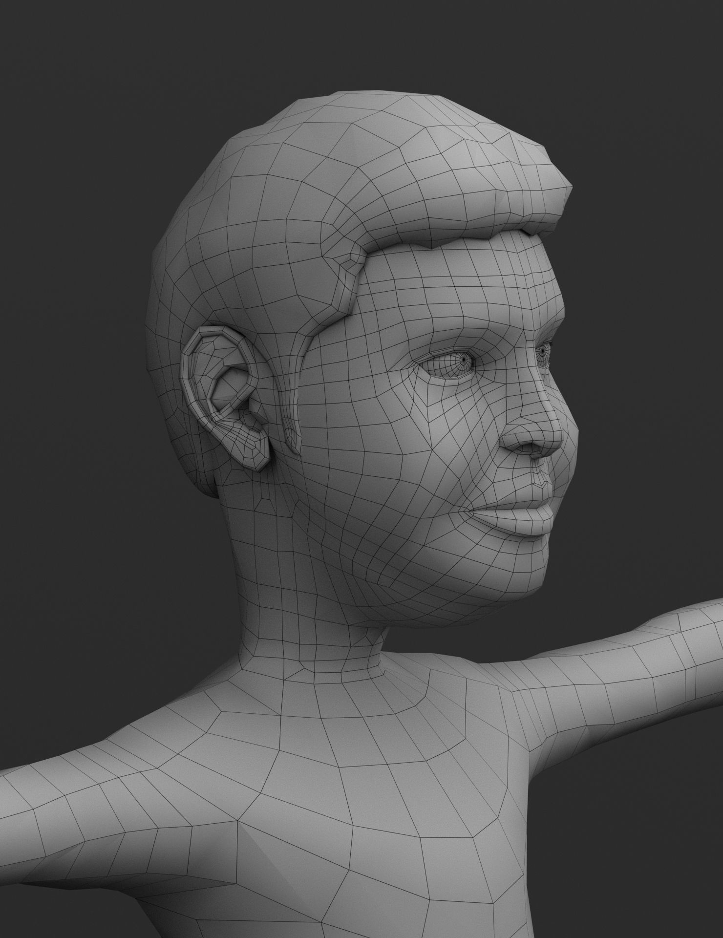 Male Body Jai Base Mesh 3D Model Low-poly 3D model Low-poly 3D model_5