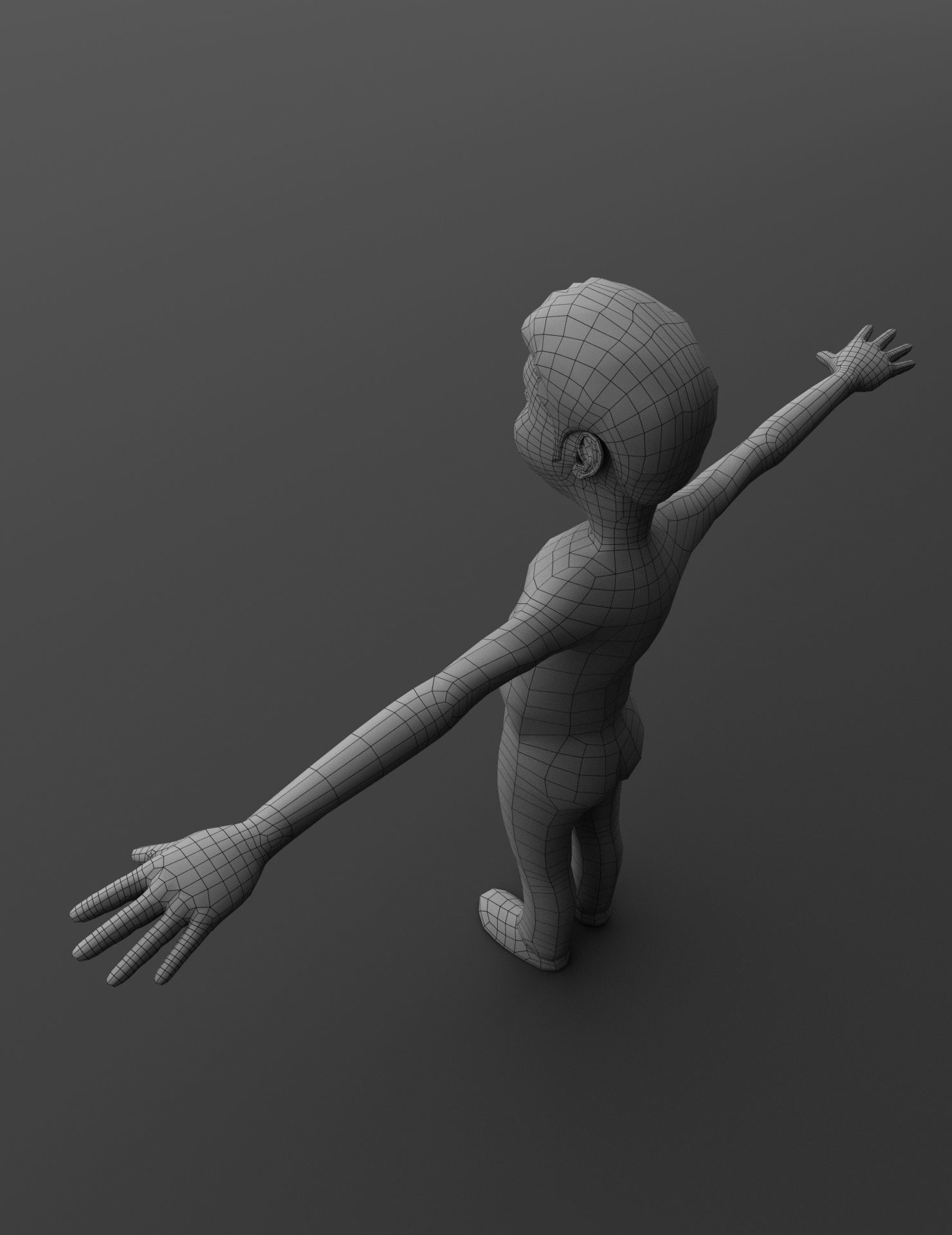 Male Body Jai Base Mesh 3D Model Low-poly 3D model Low-poly 3D model_2