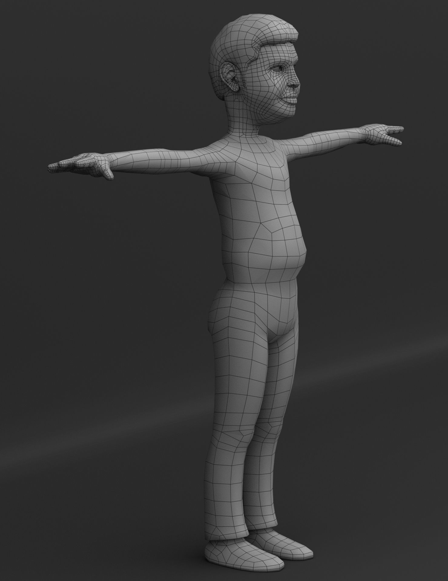 Male Body Jai Base Mesh 3D Model Low-poly 3D model Low-poly 3D model_6