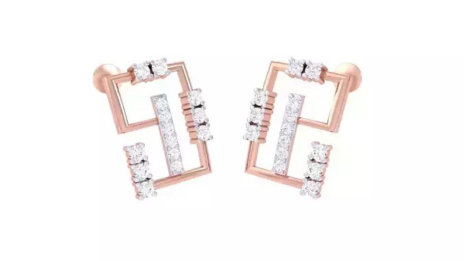 Women Stud Earrings 3dm STL OBJ FBX Renders Details