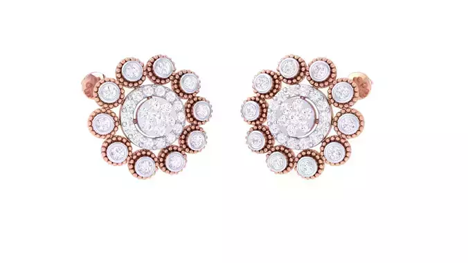 Women Stud Earrings 3dm STL OBJ FBX Renders Details