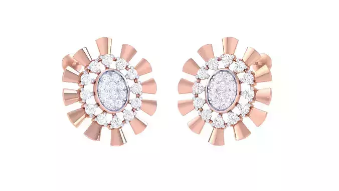 Women Stud Earrings 3dm STL OBJ FBX Renders Details