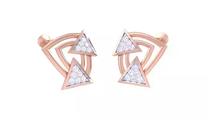 Women Stud Earrings 3dm STL OBJ FBX Renders Details