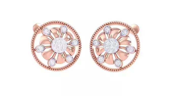 Women Stud Earrings 3dm STL OBJ FBX Renders Details