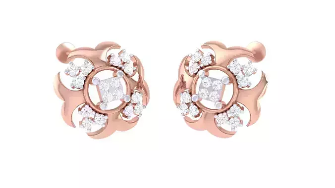 Women Stud Earrings 3dm STL OBJ FBX Renders Details