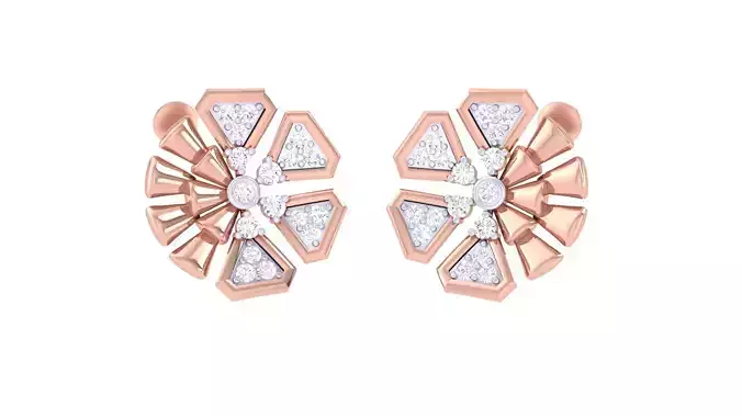 Women Stud Earrings 3dm STL OBJ FBX Renders Details