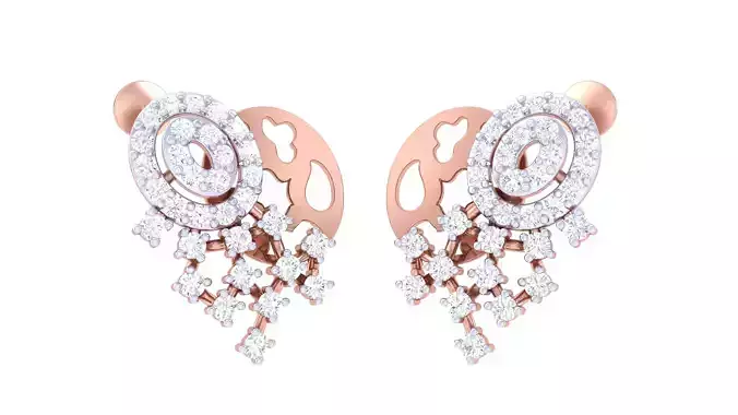Women Stud Earrings 3dm STL OBJ FBX Renders Details