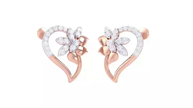 Women Stud Earrings 3dm STL OBJ FBX Renders Details