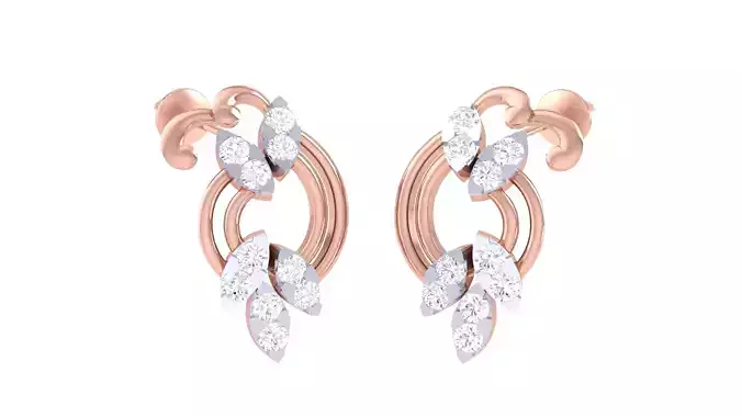Women Stud Earrings 3dm STL OBJ FBX Renders Details