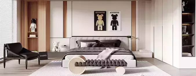 bedroom modern with furniture