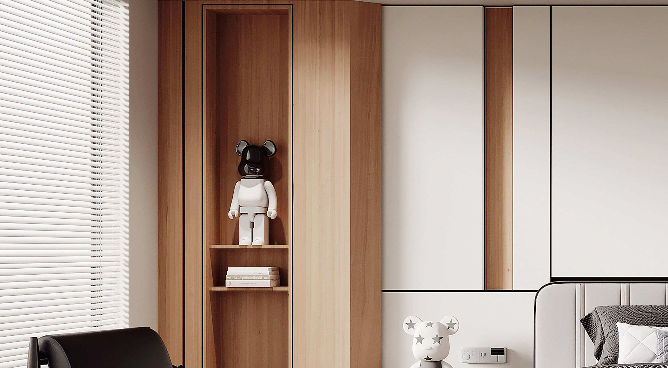 bedroom modern with furniture 3D model_1