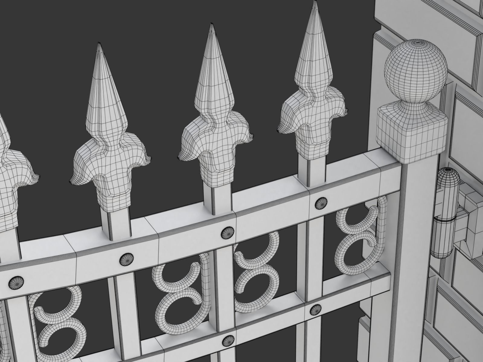 Opening Iron Gate Animation 3D model_17