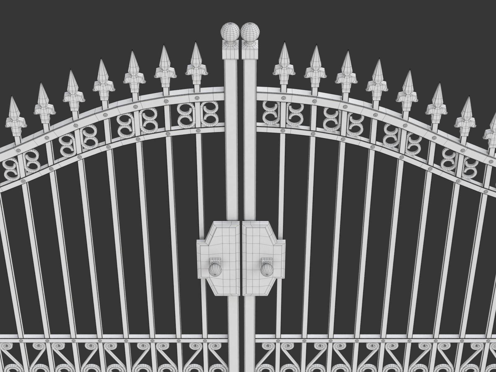 Opening Iron Gate Animation 3D model_13
