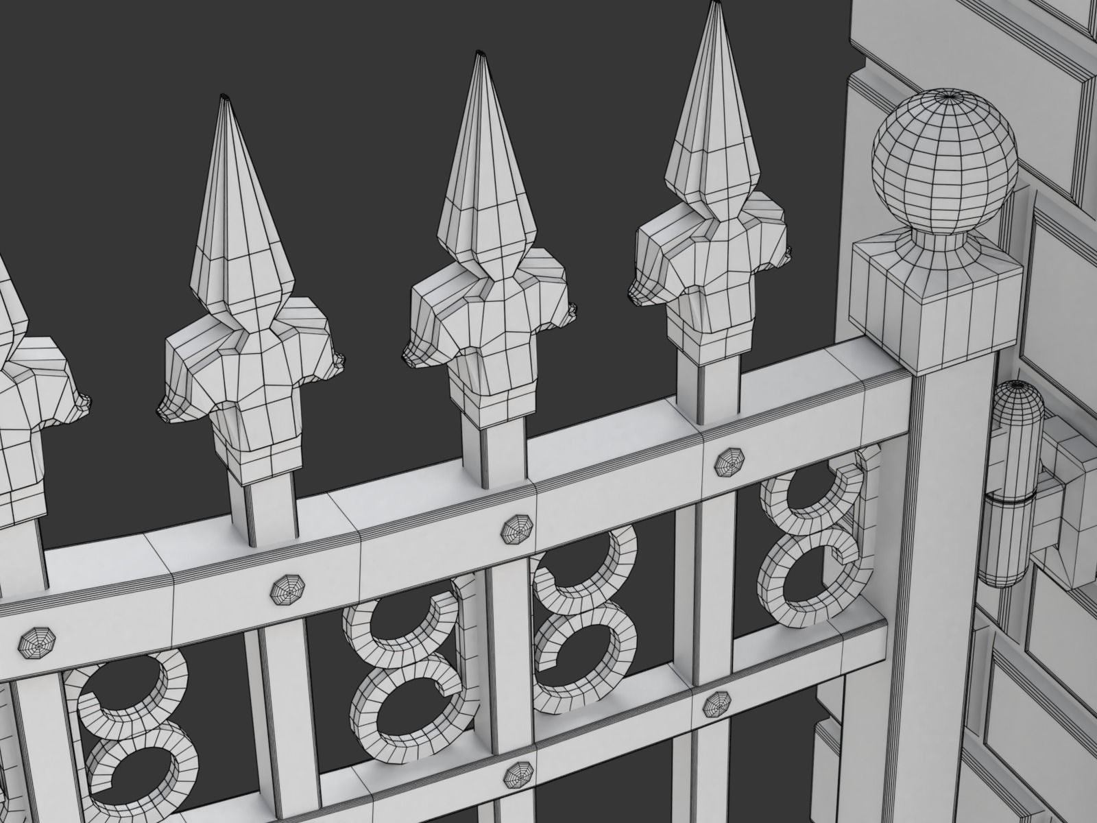 Opening Iron Gate Animation 3D model_16