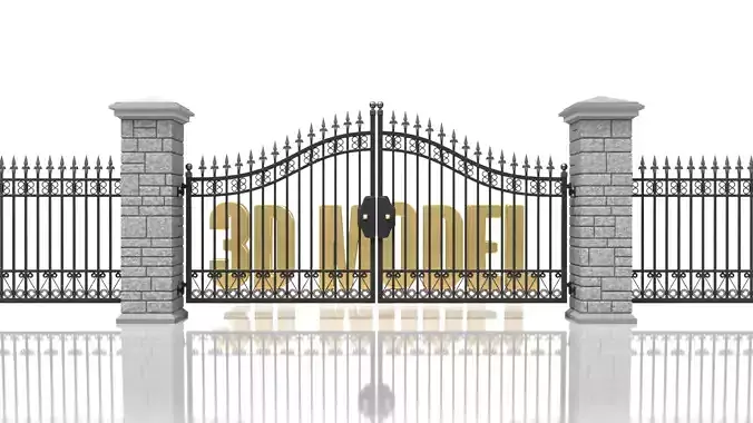 Opening Iron Gate Animation 3D model
