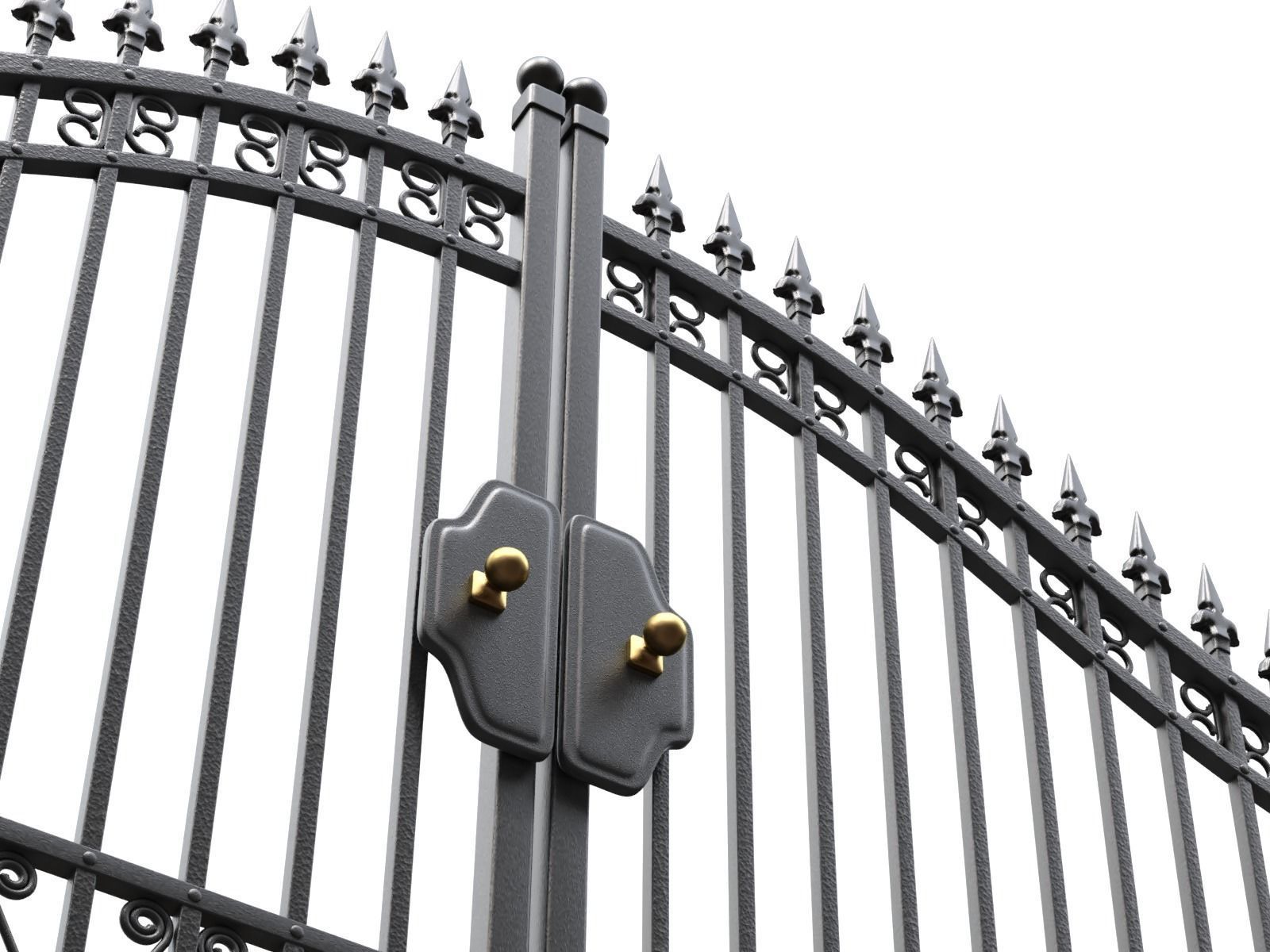 Opening Iron Gate Animation 3D model_3