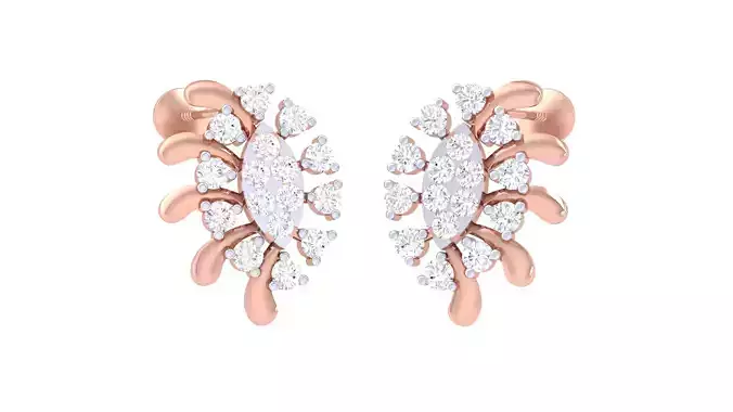 Women Stud Earrings 3dm STL OBJ FBX Renders Details