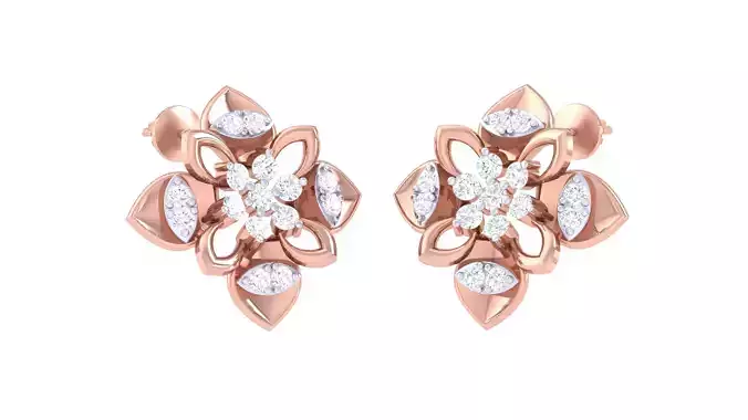 Women Stud Earrings 3dm STL OBJ FBX Renders Details