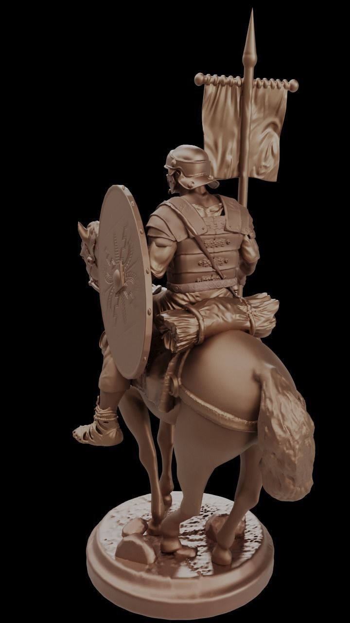 Roman Horseman with Aquila  3D print model_1