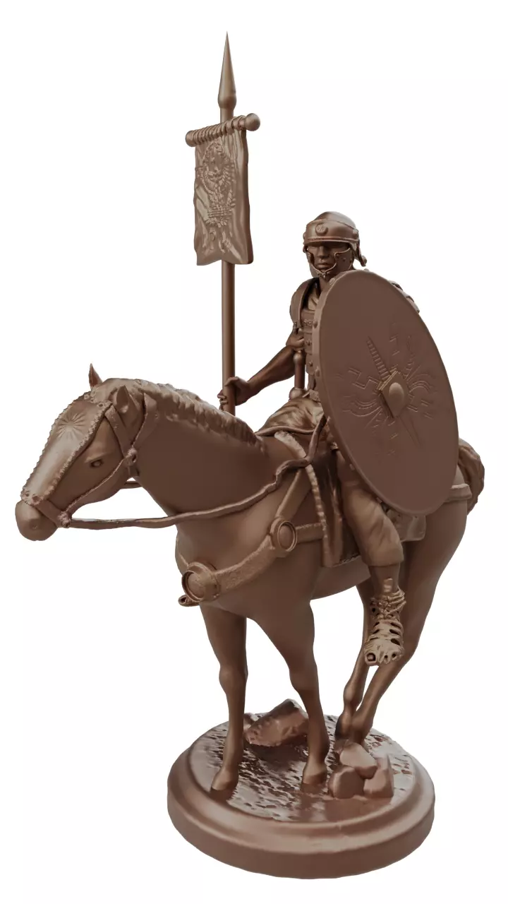 Roman Horseman with Aquila  3D print model_0