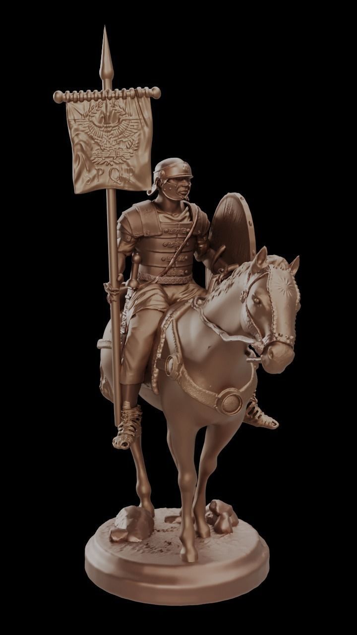 Roman Horseman with Aquila  3D print model_8