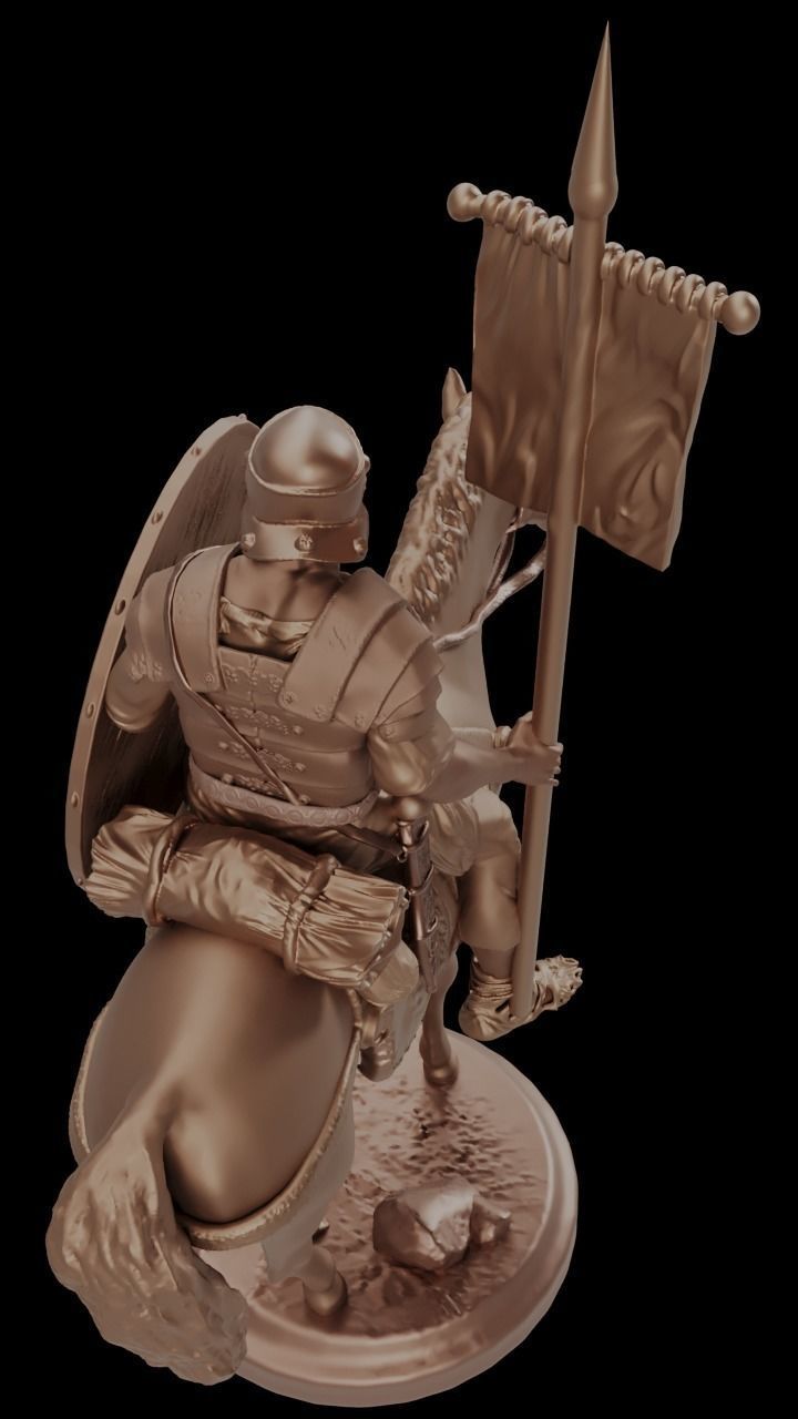 Roman Horseman with Aquila  3D print model_5